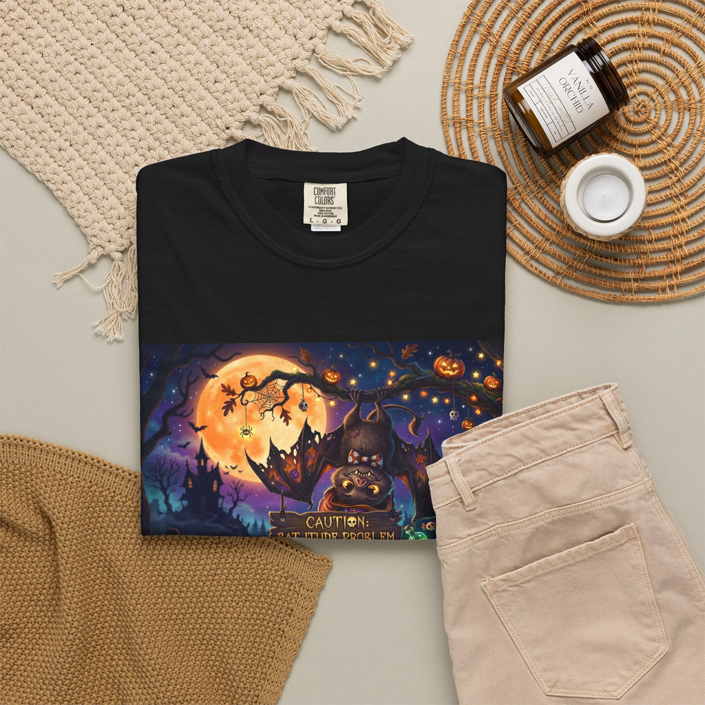 Halloween Night Cat T-Shirt — "Witching Hour" Spooky Moon Graphic Tee