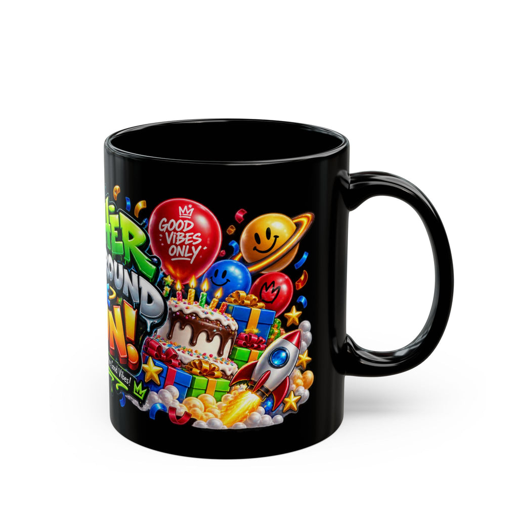 Another Trip Around the Sun Black Mug – Festora Alien Birthday Cup