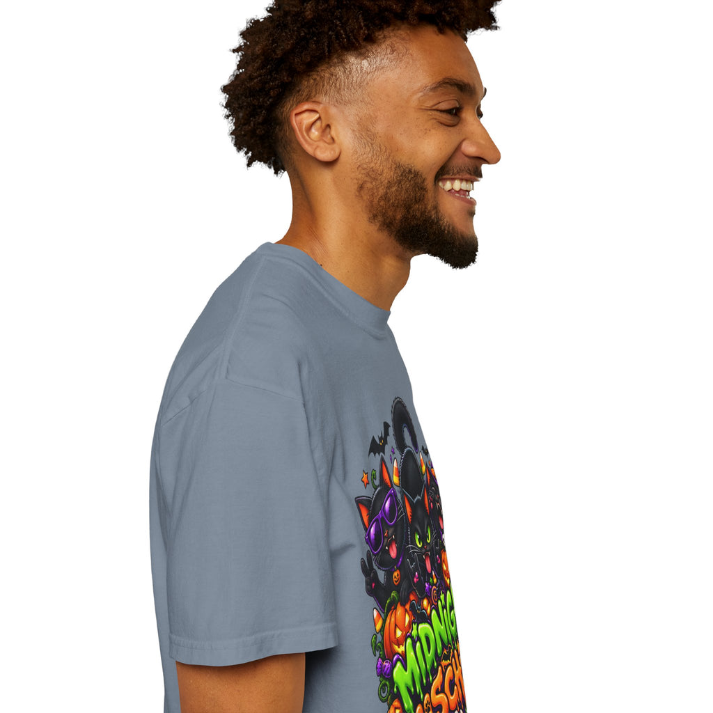 Midnight Mischief Halloween T-Shirt – Funny Black Cat Graphic Tee