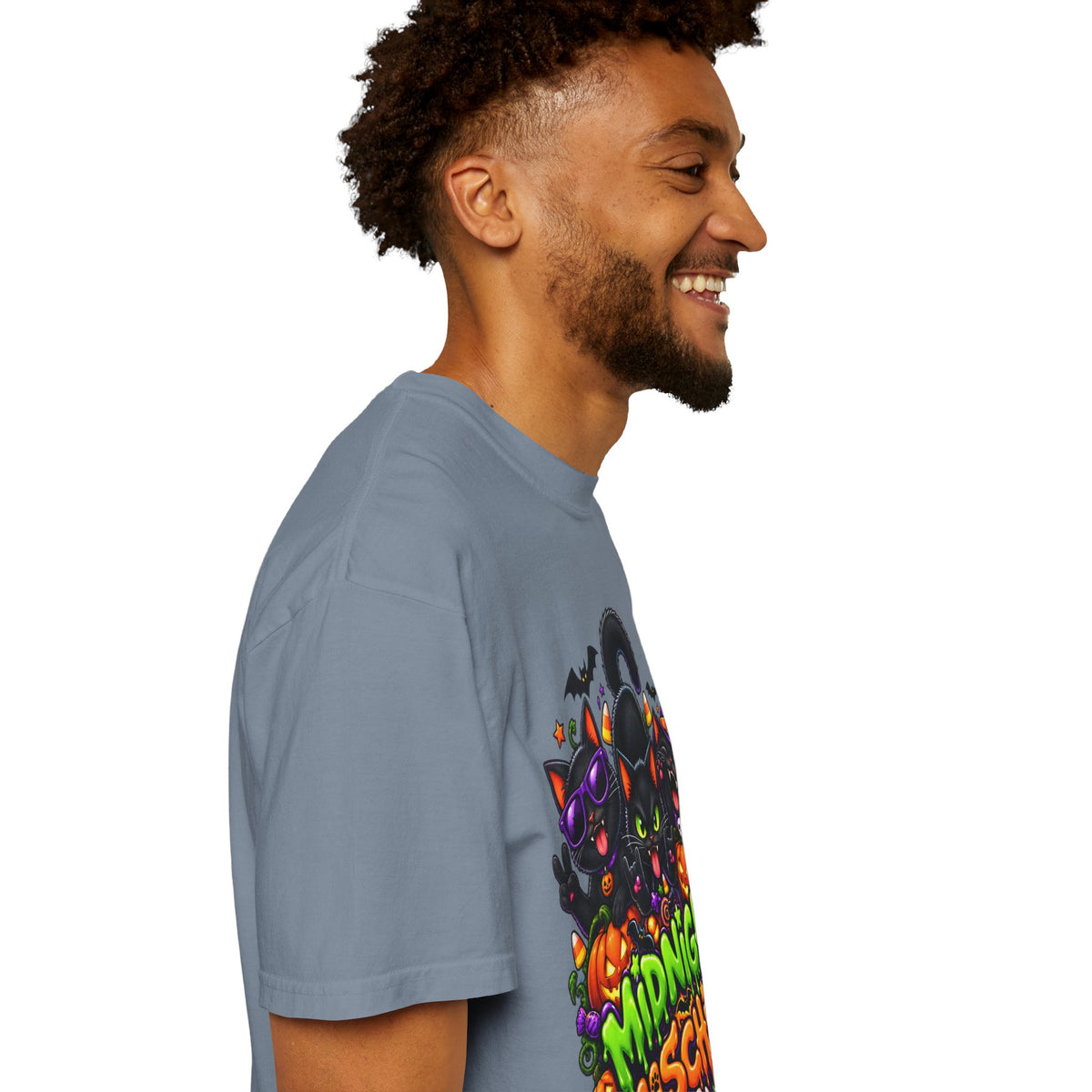 Midnight Mischief Halloween T-Shirt – Funny Black Cat Graphic Tee