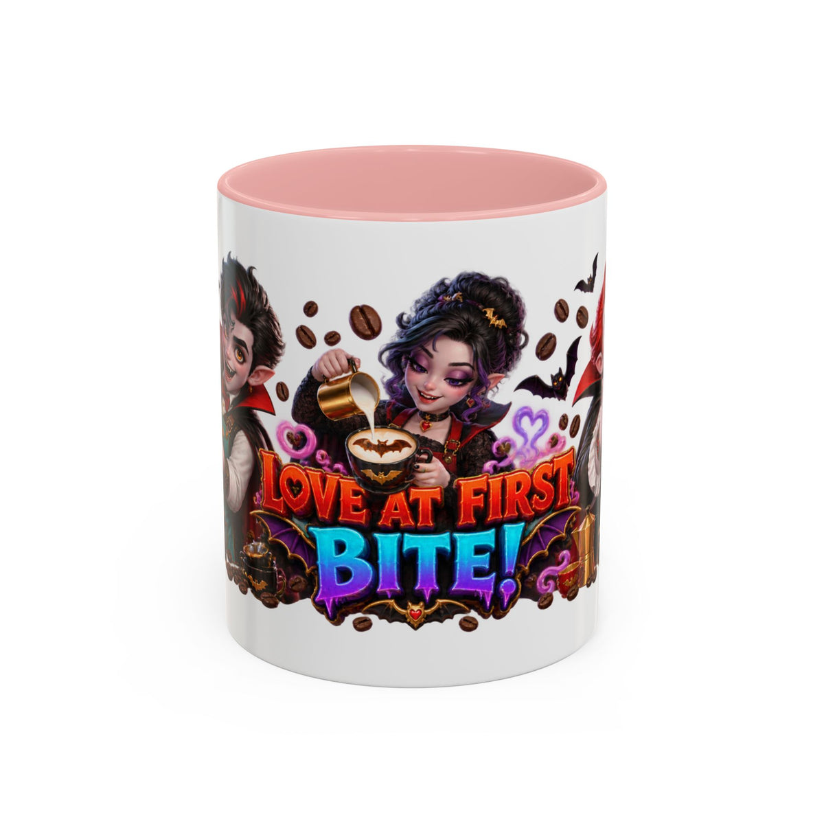 Love at First Bite Vampire Barista Halloween White Mug