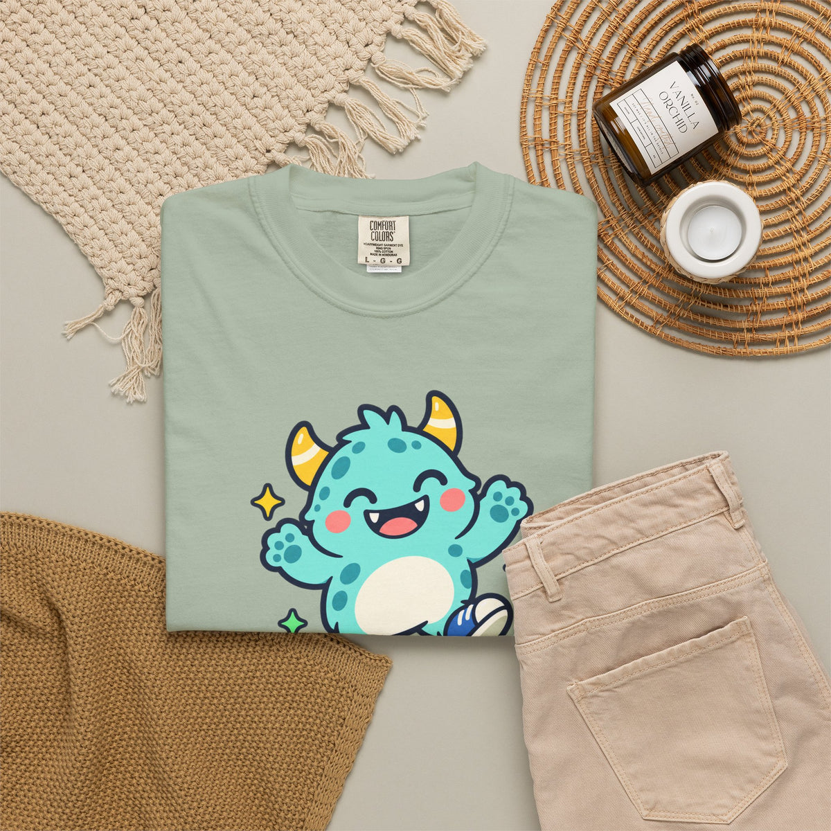 Stay Monster Happy – Cute Monster Graphic T-Shirt