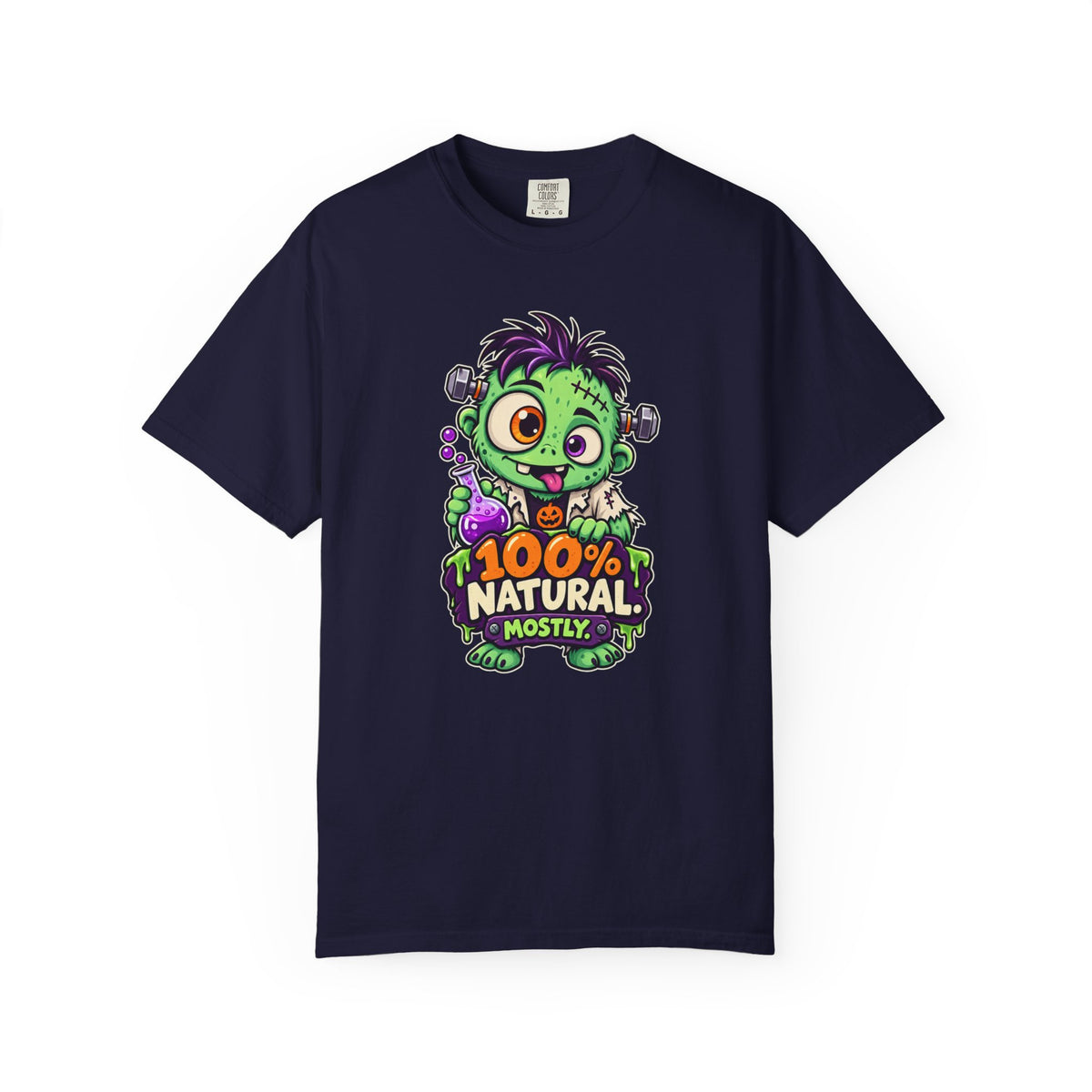100% Natural. Mostly. – Cute Halloween Lab Monster T-Shirt