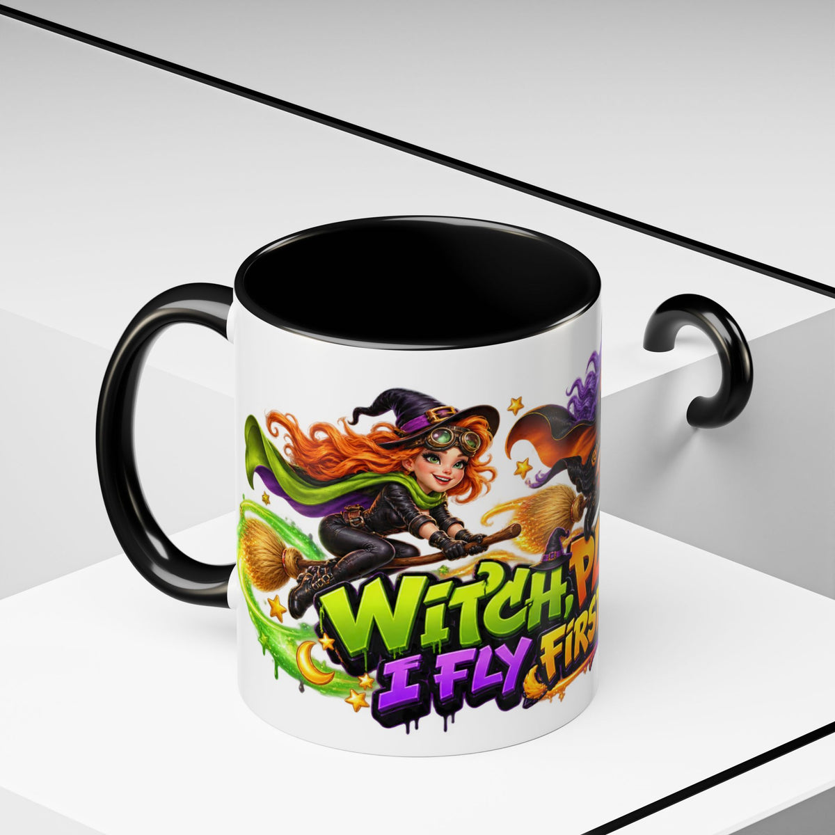 Witch Please I Fly First Class Halloween White Mug
