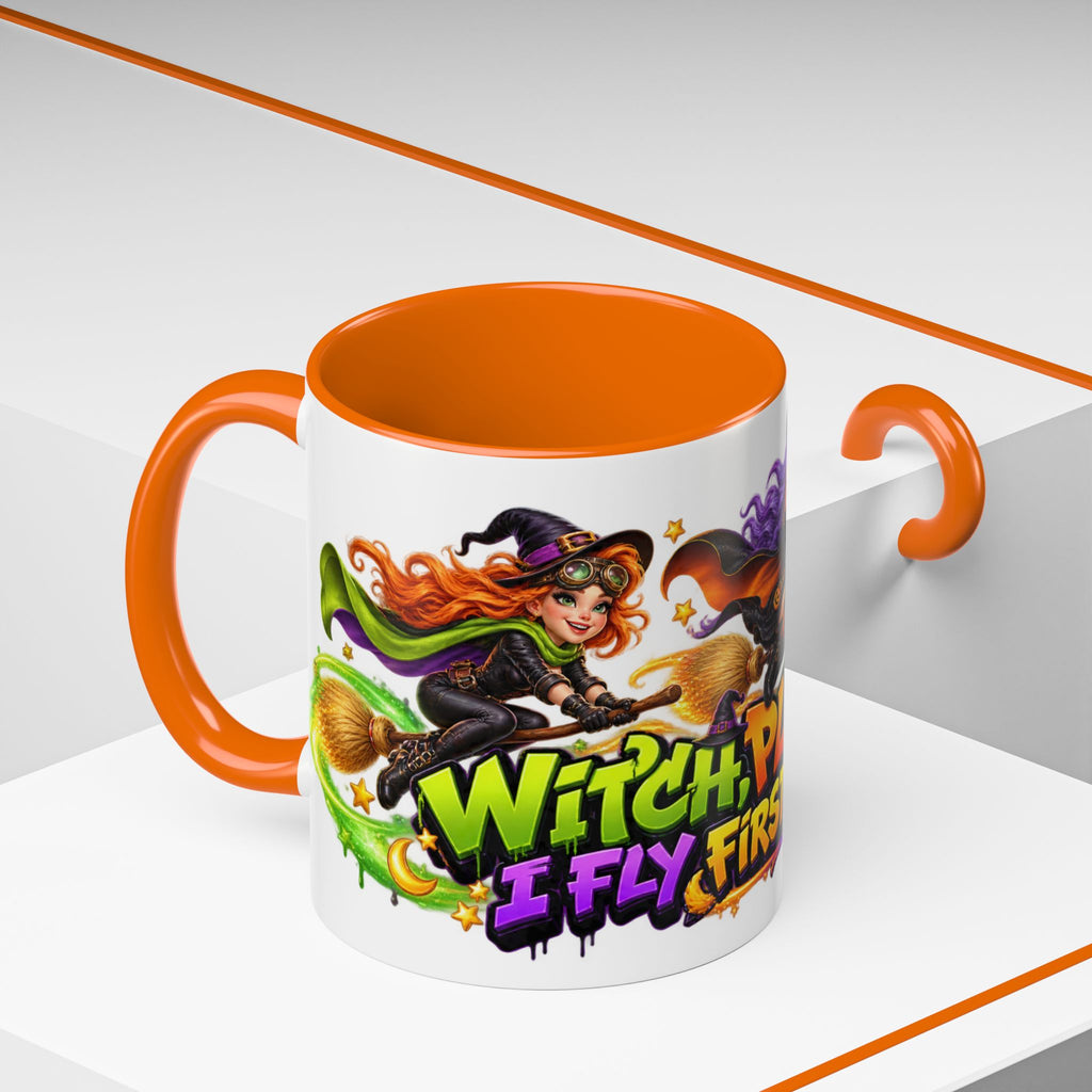 Witch Please I Fly First Class Halloween White Mug