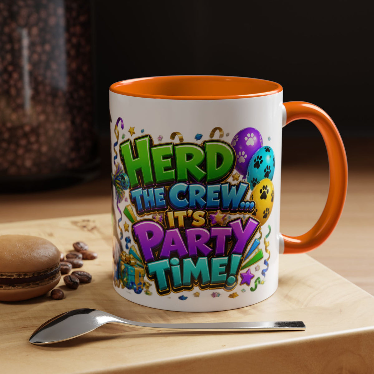 Herd the Crew Border Collie Birthday White Mug