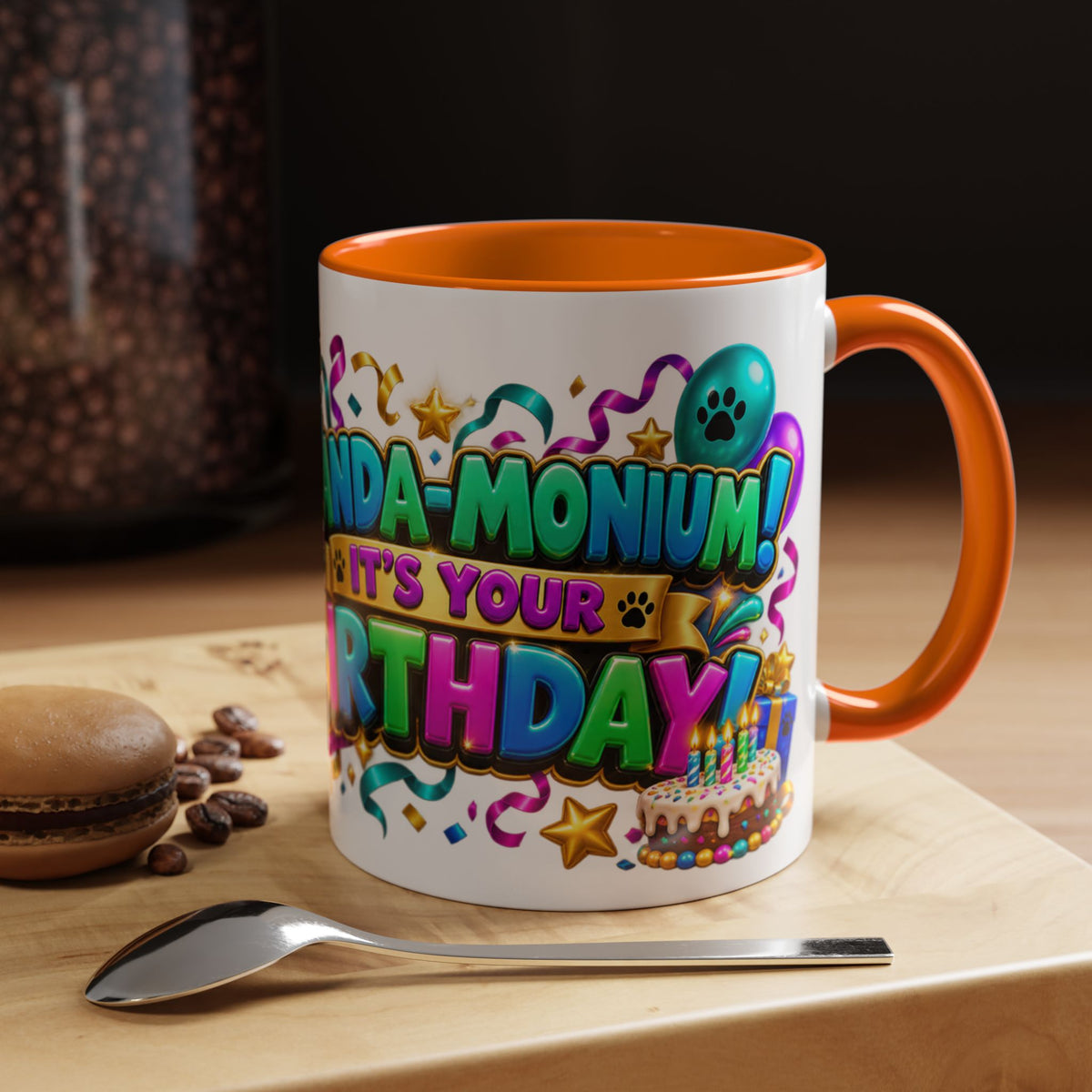 Panda-Monium! It’s Your Birthday White Mug – Cute Panda Birthday Cup, Colorful Fun Party Gift