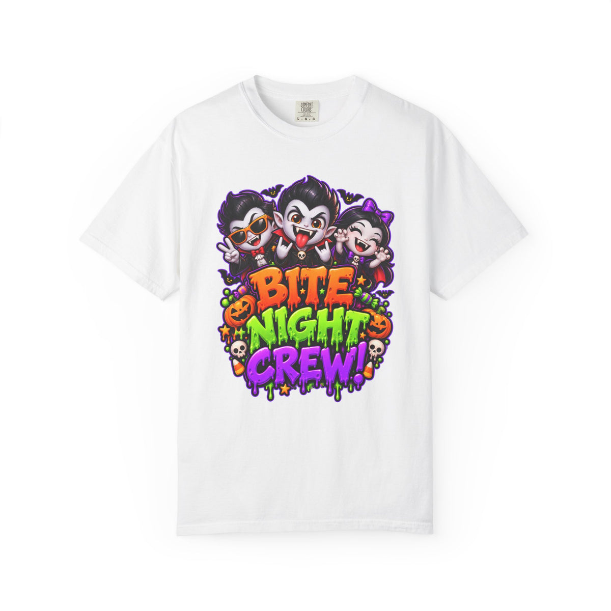 Bite Night Crew Halloween T-Shirt – Funny Vampire Graphic Tee