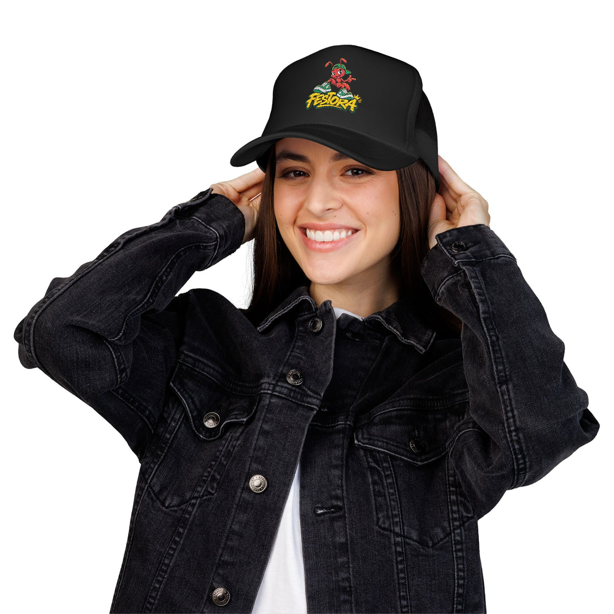 Festora Ant Mascot Trucker Cap – Embroidered Streetwear Hat