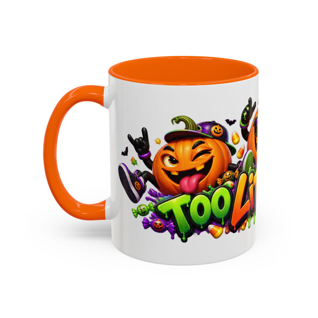 Too Lit to Quit Halloween Pumpkin Party White Mug