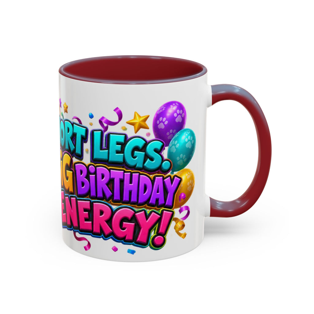 Short Legs Big Birthday Energy Basset Hound White Mug