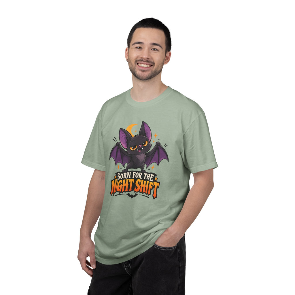 Born for the Night Shift – Cute Halloween Bat T-Shirt