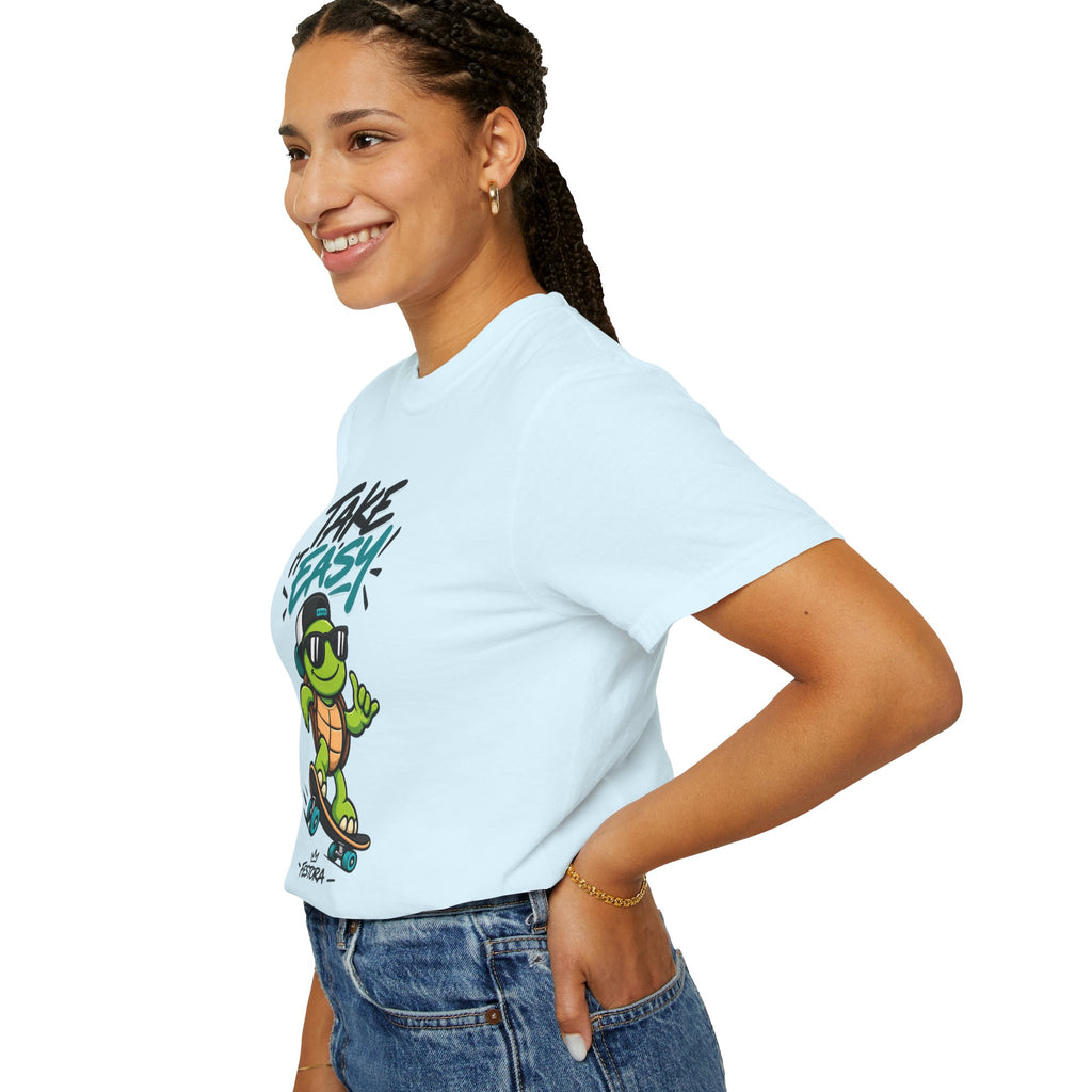 Take It Easy Skate Turtle Graphic T-Shirt | Festora Everyday