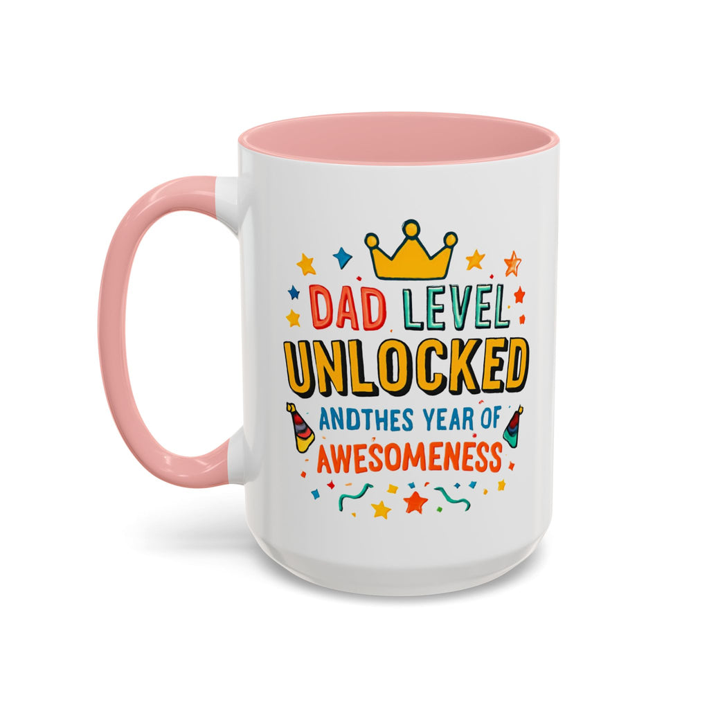 Dad Level Unlocked Coffee Mug – Funny Father’s Day 11/15oz Accent Mug