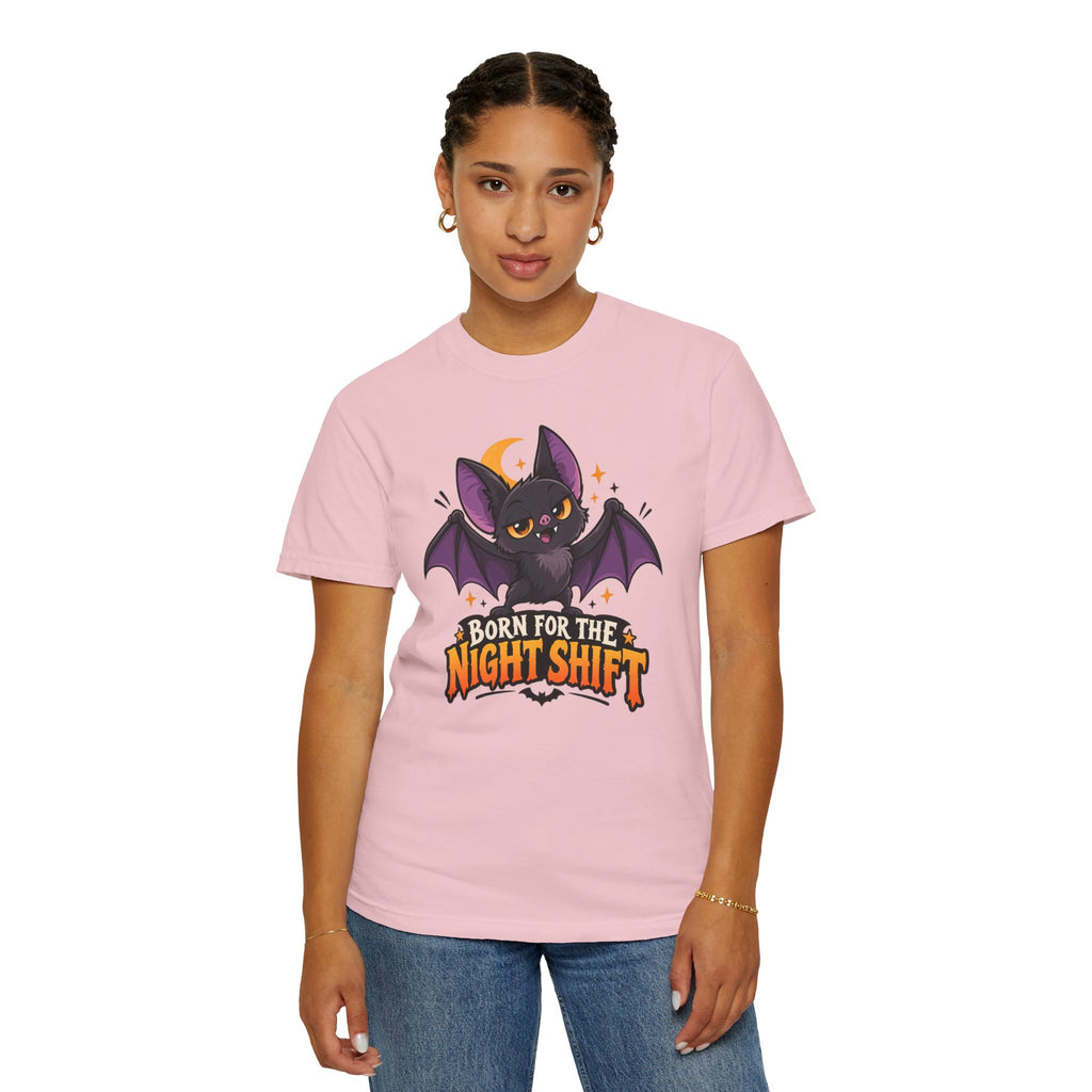 Born for the Night Shift – Cute Halloween Bat T-Shirt