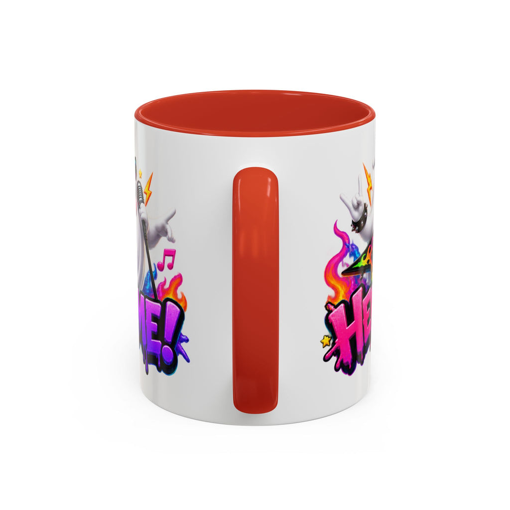 Here for a Boo Time Halloween Ghost Rock Band White Mug
