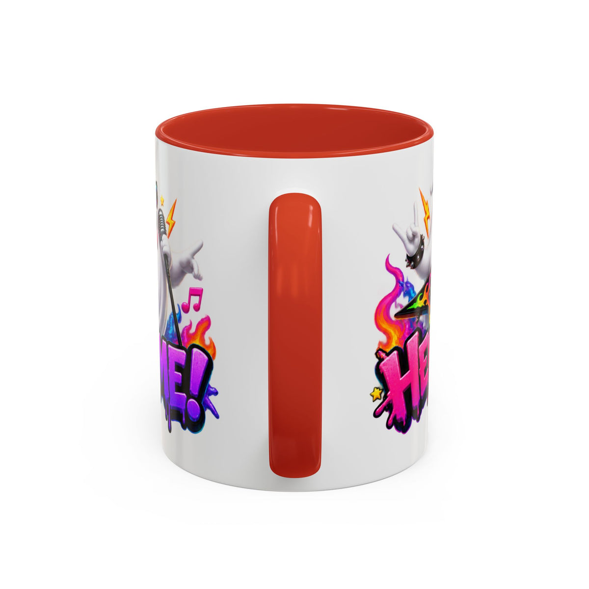 Here for a Boo Time Halloween Ghost Rock Band White Mug