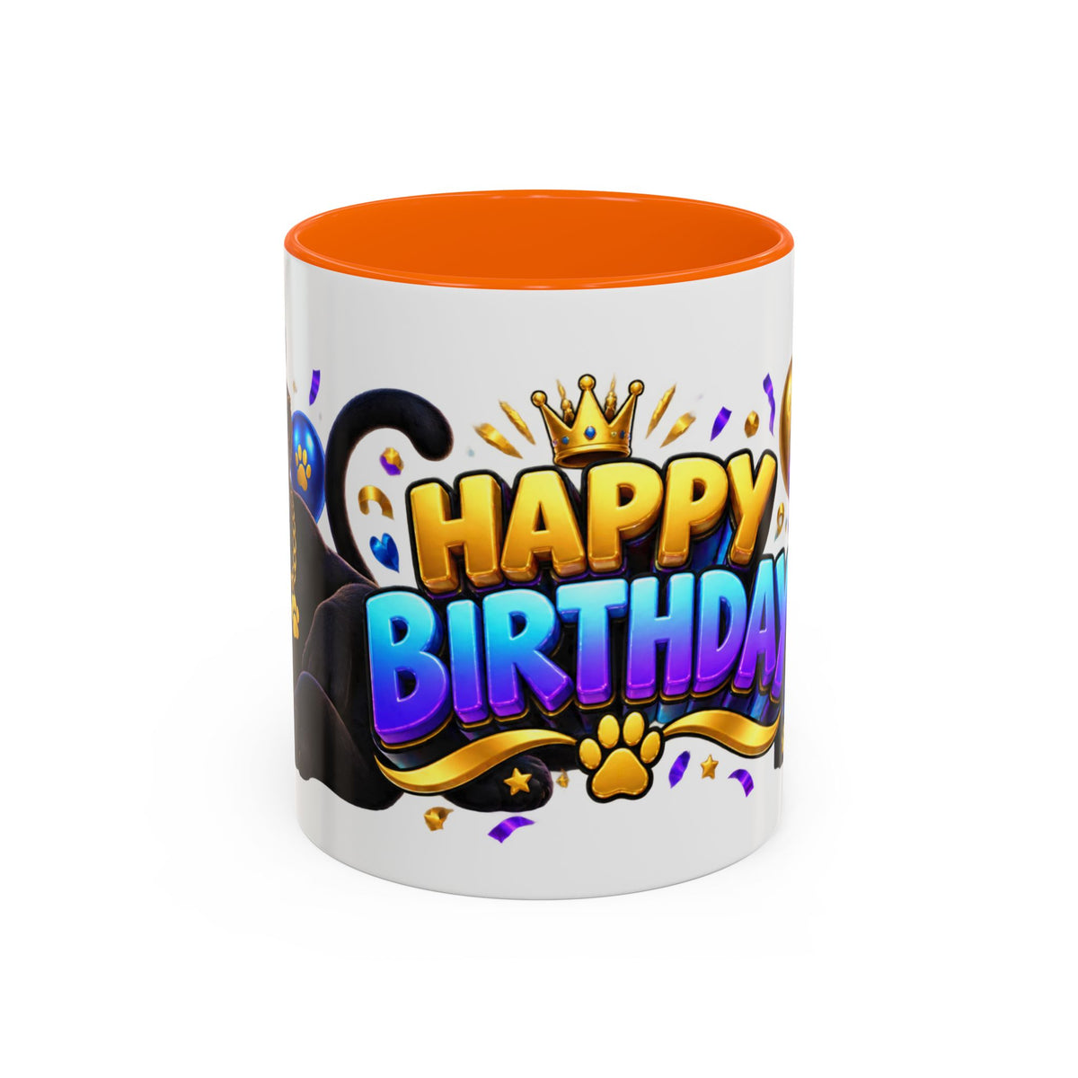 Black Panther Happy Birthday Mug – Purple Blue & Gold Birthday Gift – FestoraShop White Coffee Mug