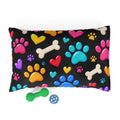 Colorful Paws Pet Bed – Black Dog & Cat Cushion in 3 Sizes