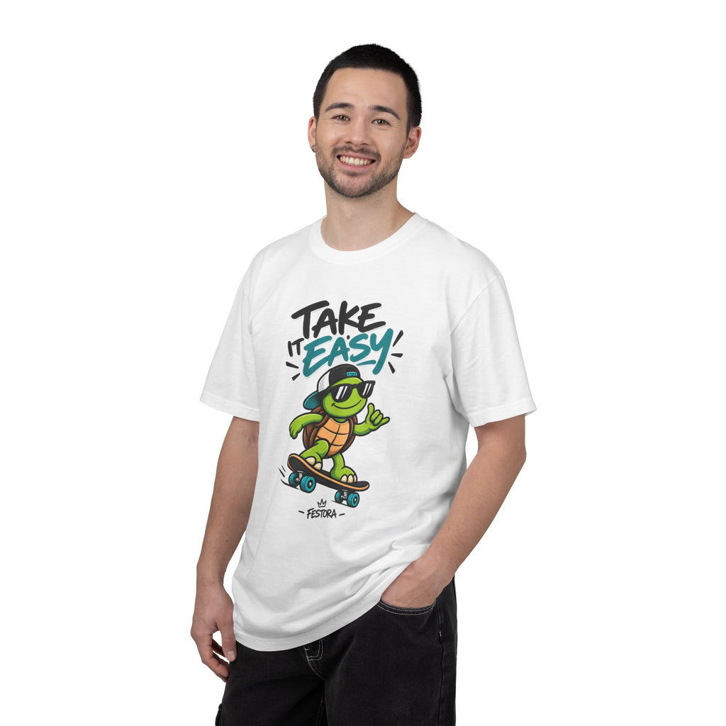 Take It Easy Skate Turtle Graphic T-Shirt | Festora Everyday