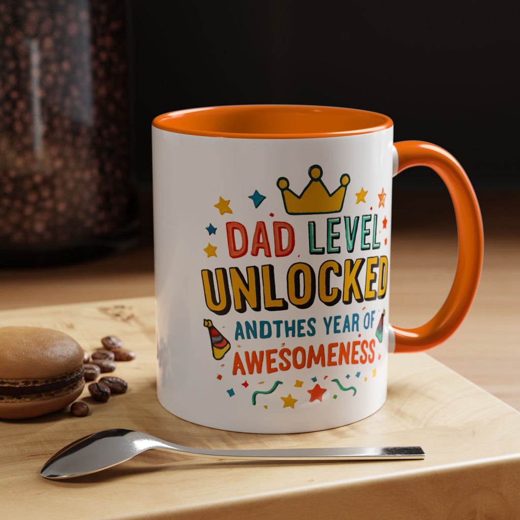 Dad Level Unlocked Coffee Mug – Funny Father’s Day 11/15oz Accent Mug
