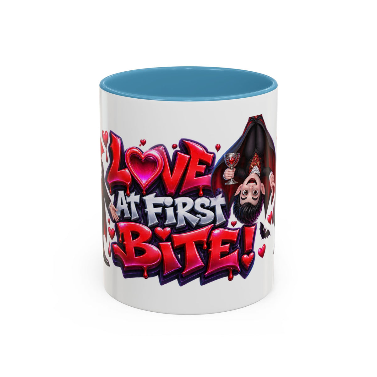 Love at First Bite Funny Vampire Halloween White Mug