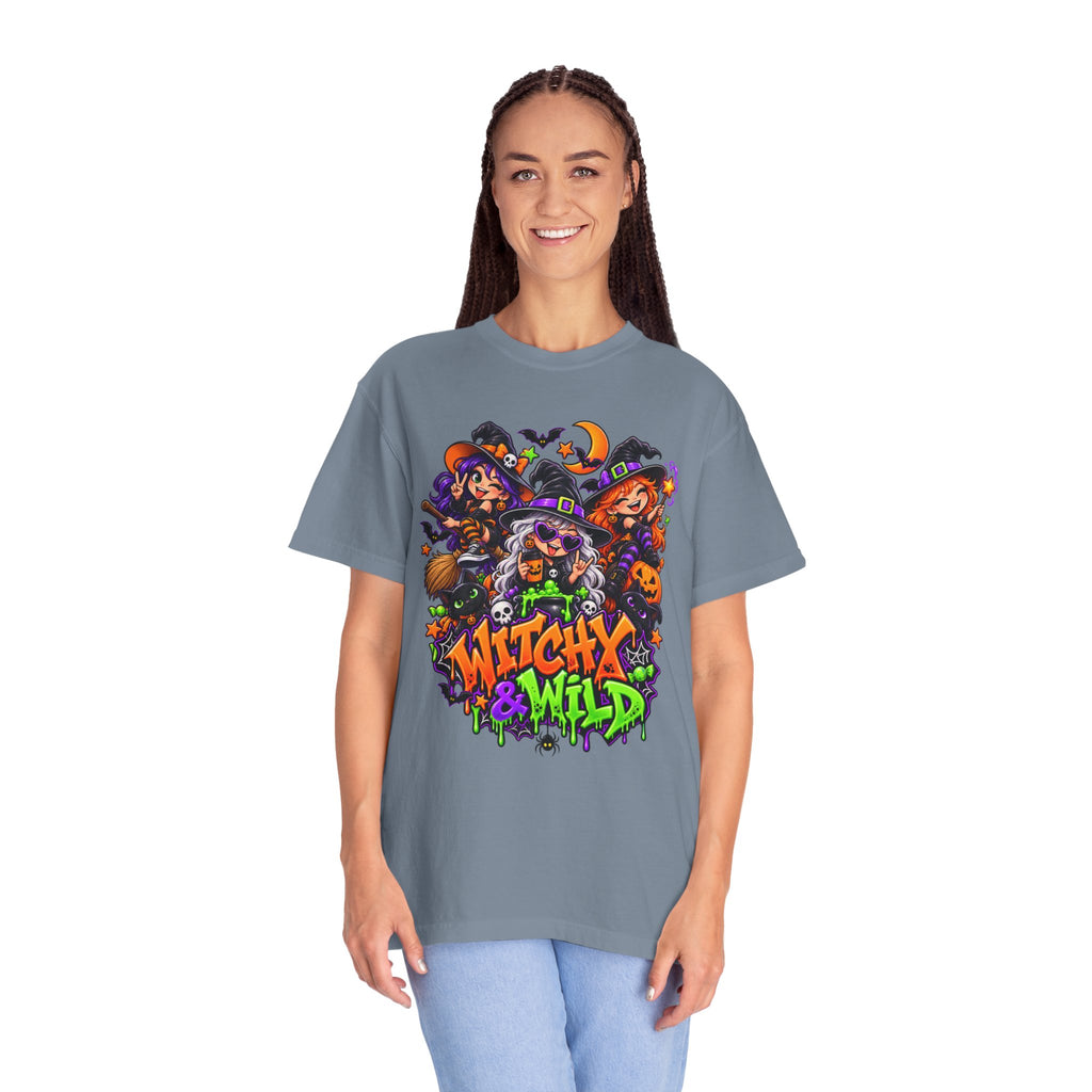 Witchy & Wild – Halloween Witch Crew Graphic T-Shirt