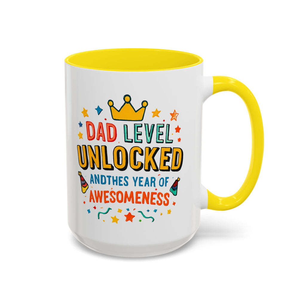 Dad Level Unlocked Coffee Mug – Funny Father’s Day 11/15oz Accent Mug