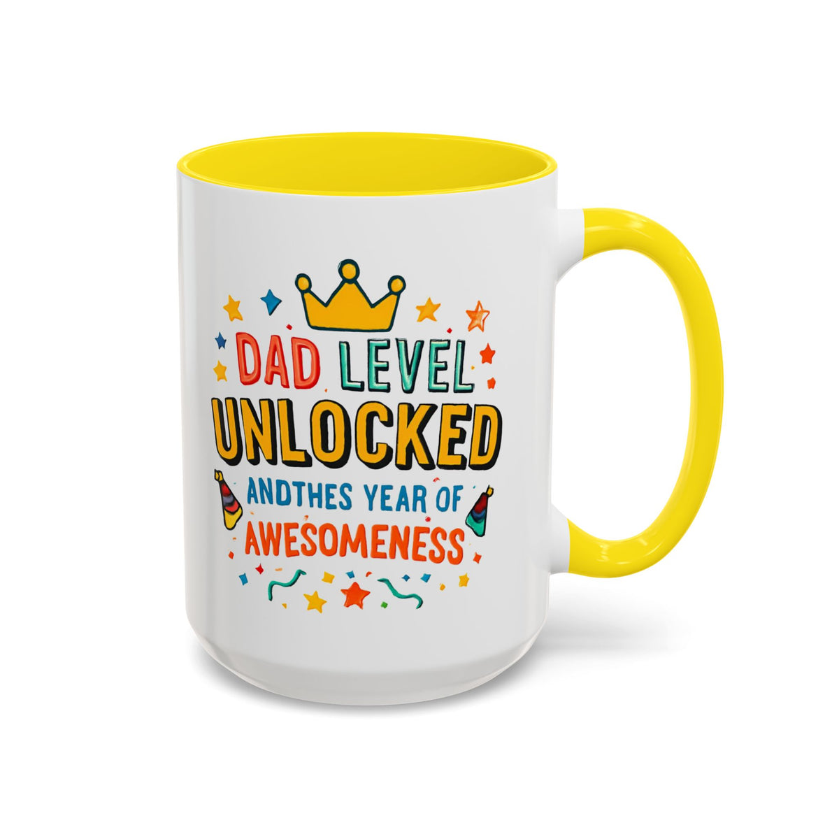 Dad Level Unlocked Coffee Mug – Funny Father’s Day 11/15oz Accent Mug