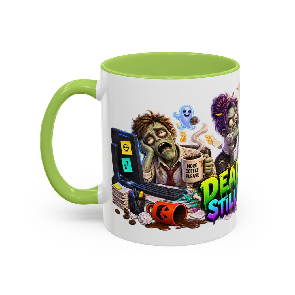 Dead Tired Still Working Zombie Office Halloween White Mug
