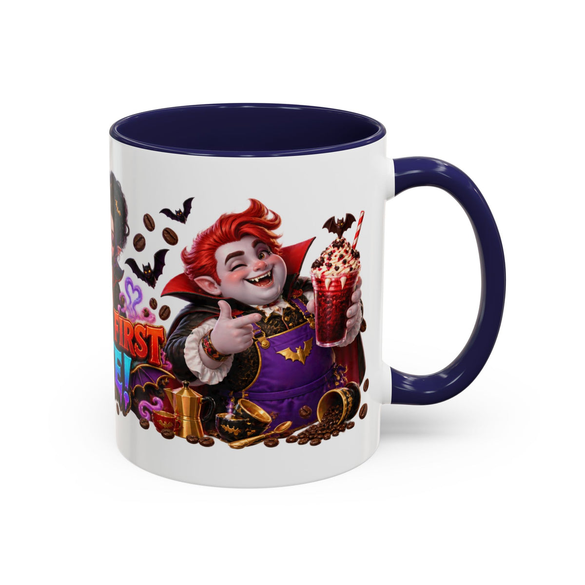 Love at First Bite Vampire Barista Halloween White Mug
