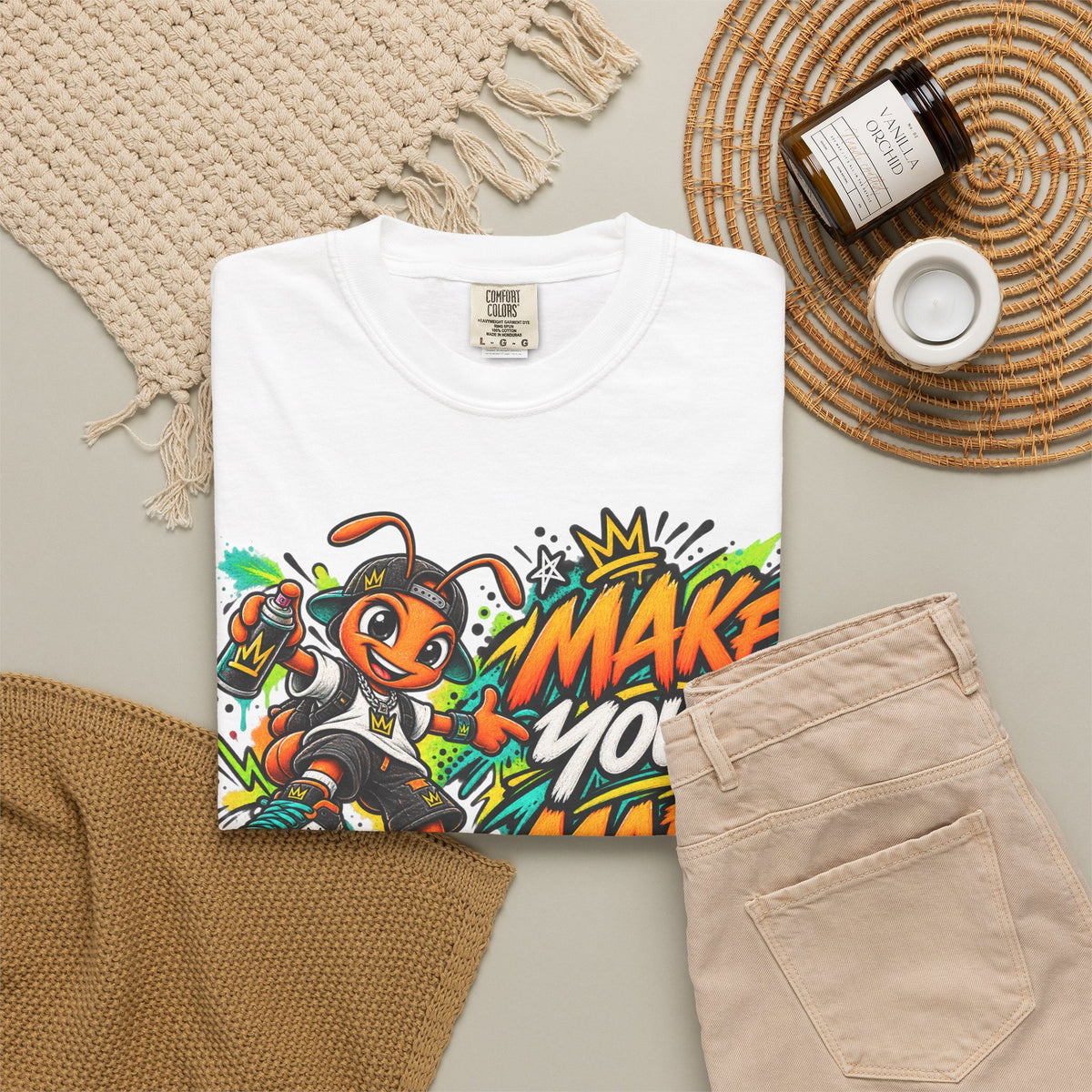 Make Your Mark  Graphic T-Shirt - Streetwear Ant Mascot Design
