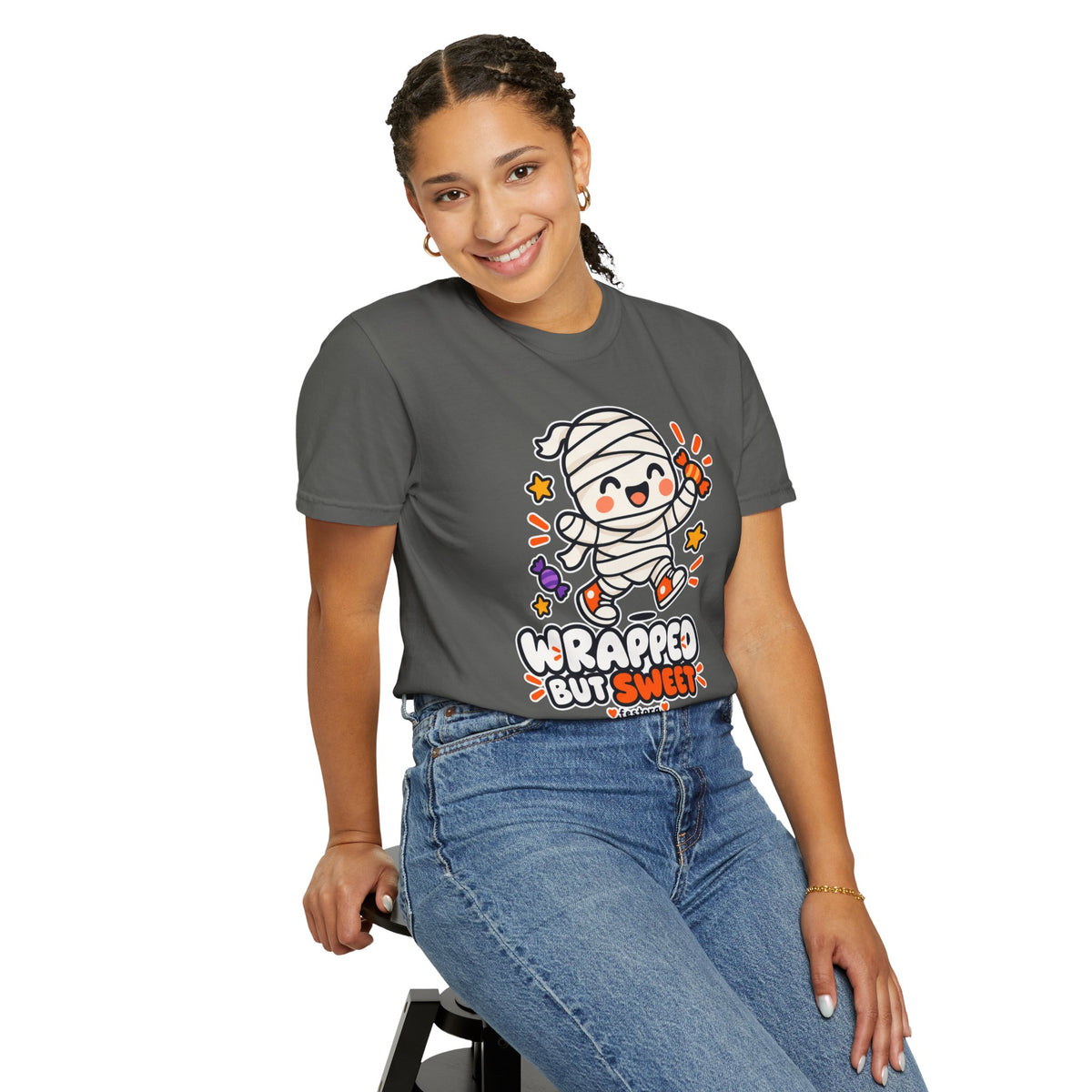 Wrapped but Sweet Halloween T-Shirt | Cute Mummy Graphic Tee
