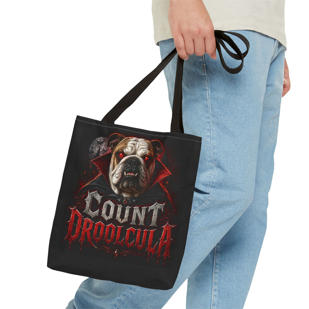 Count Droolcula Tote Bag — Halloween Bulldog Vampire Tote