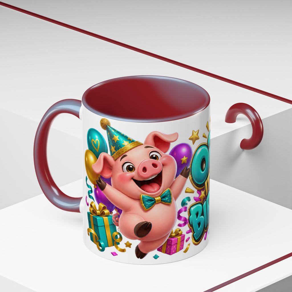 Oink! It’s Your Birthday White Mug – Cute Pig Birthday Cup, Colorful Funny Party Gift