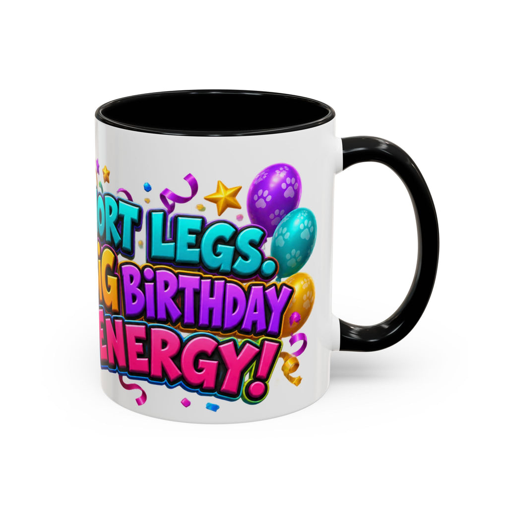 Short Legs Big Birthday Energy Basset Hound White Mug