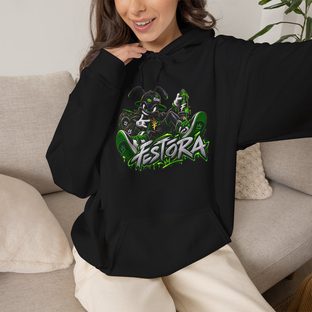 Festora Ant Streetwear Hoodie - Bold Graffiti Mascot Pullover
