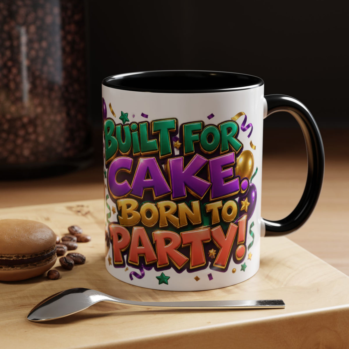Built for Cake Born to Party French Bulldog White Mug