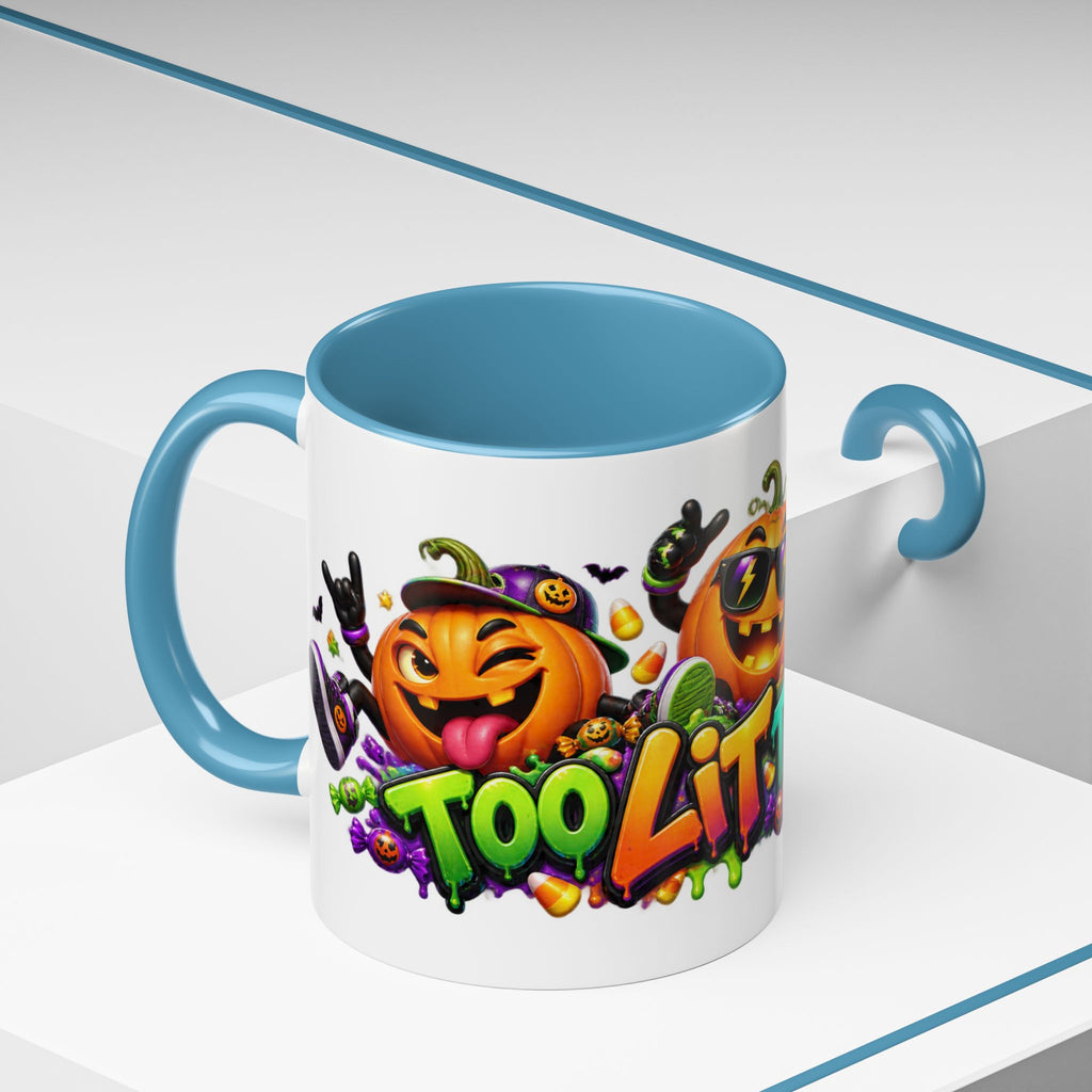 Too Lit to Quit Halloween Pumpkin Party White Mug