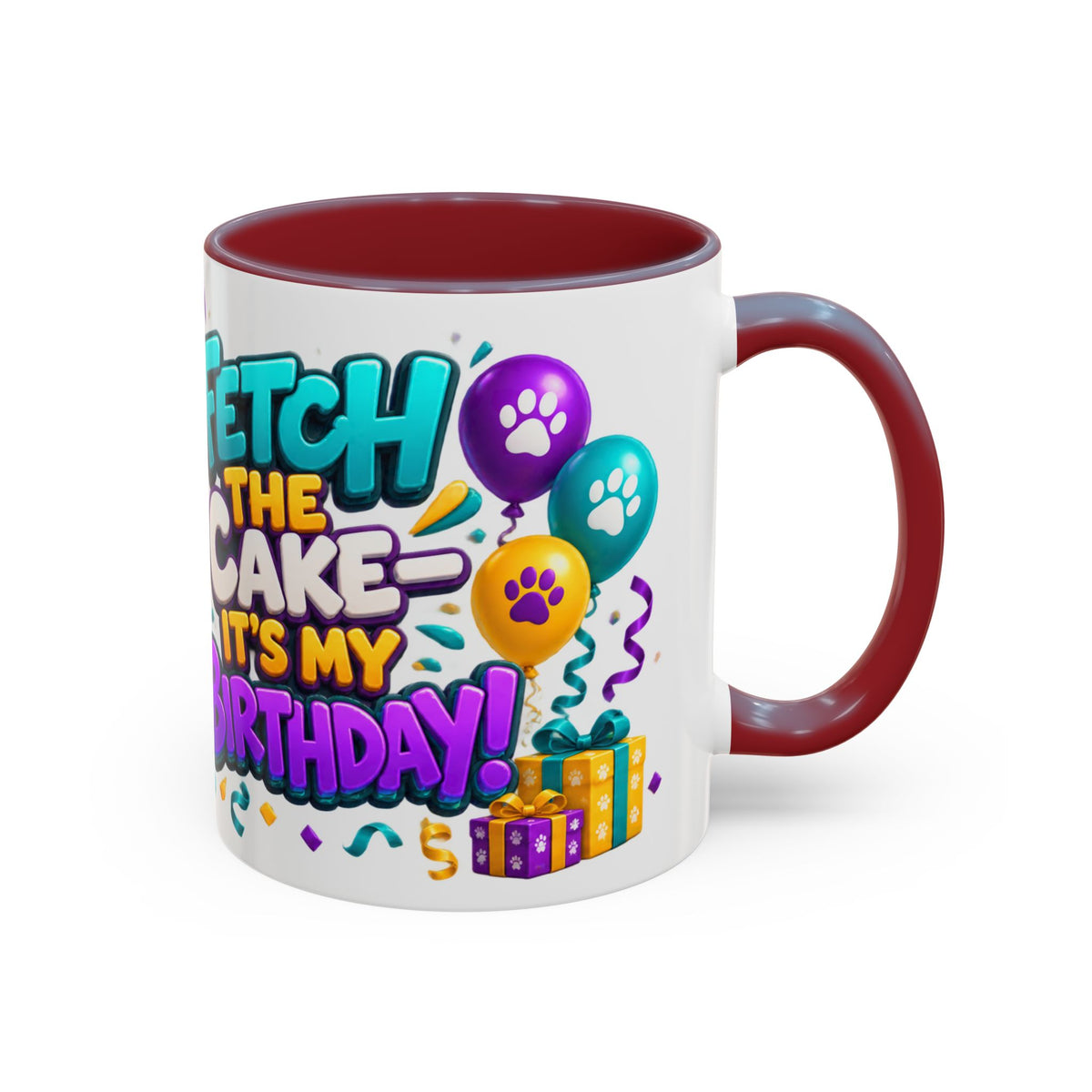 Beagle Birthday Mug – Fetch the Cake White Ceramic Coffee Cup