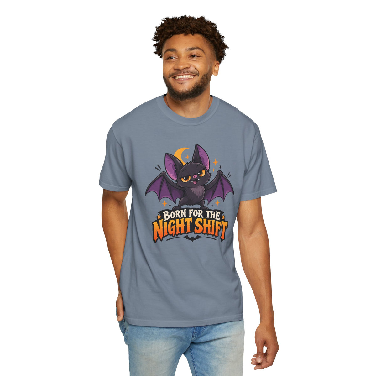 Born for the Night Shift – Cute Halloween Bat T-Shirt