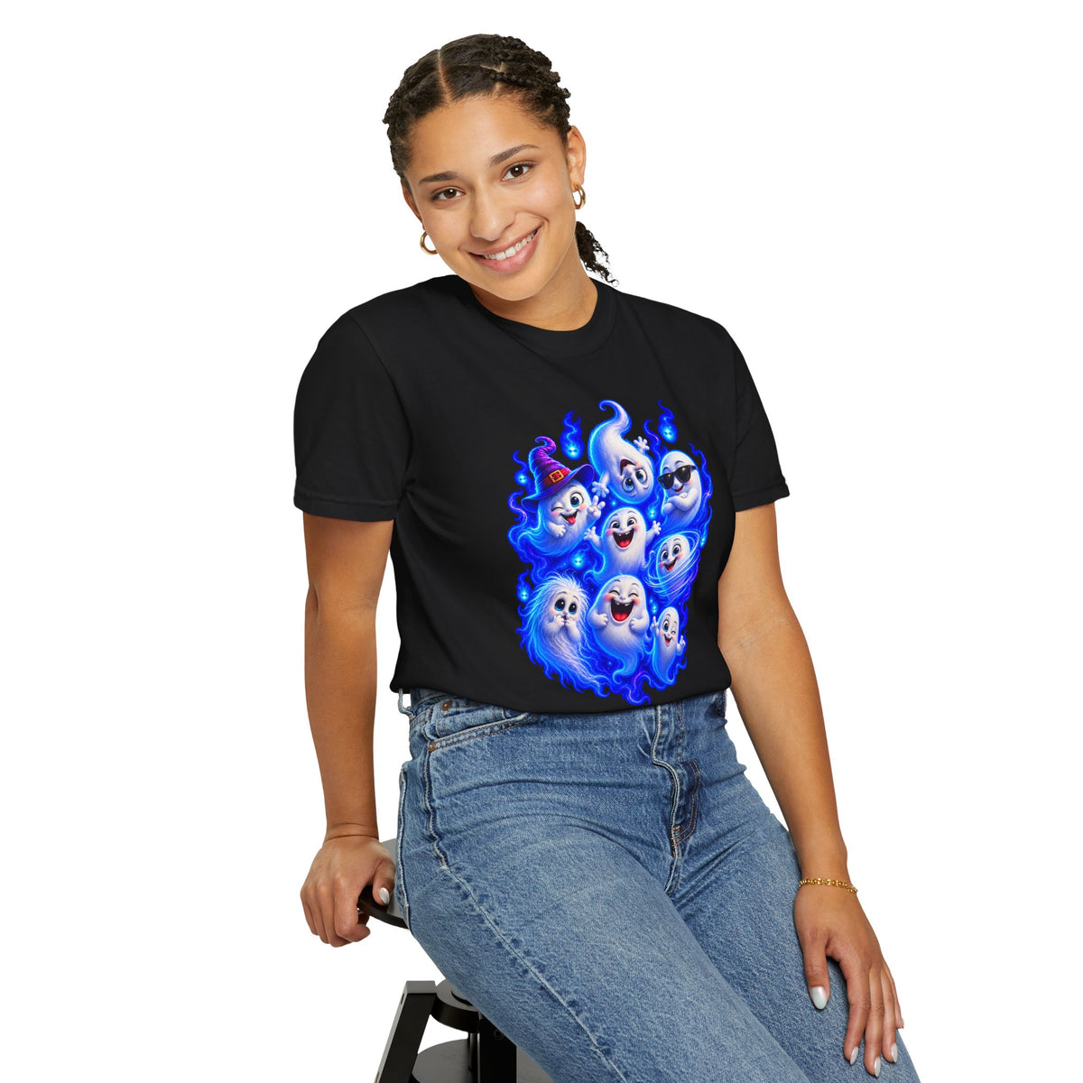 Ghost Squad T‑Shirt — Cute Blue Spirits Halloween Tee
