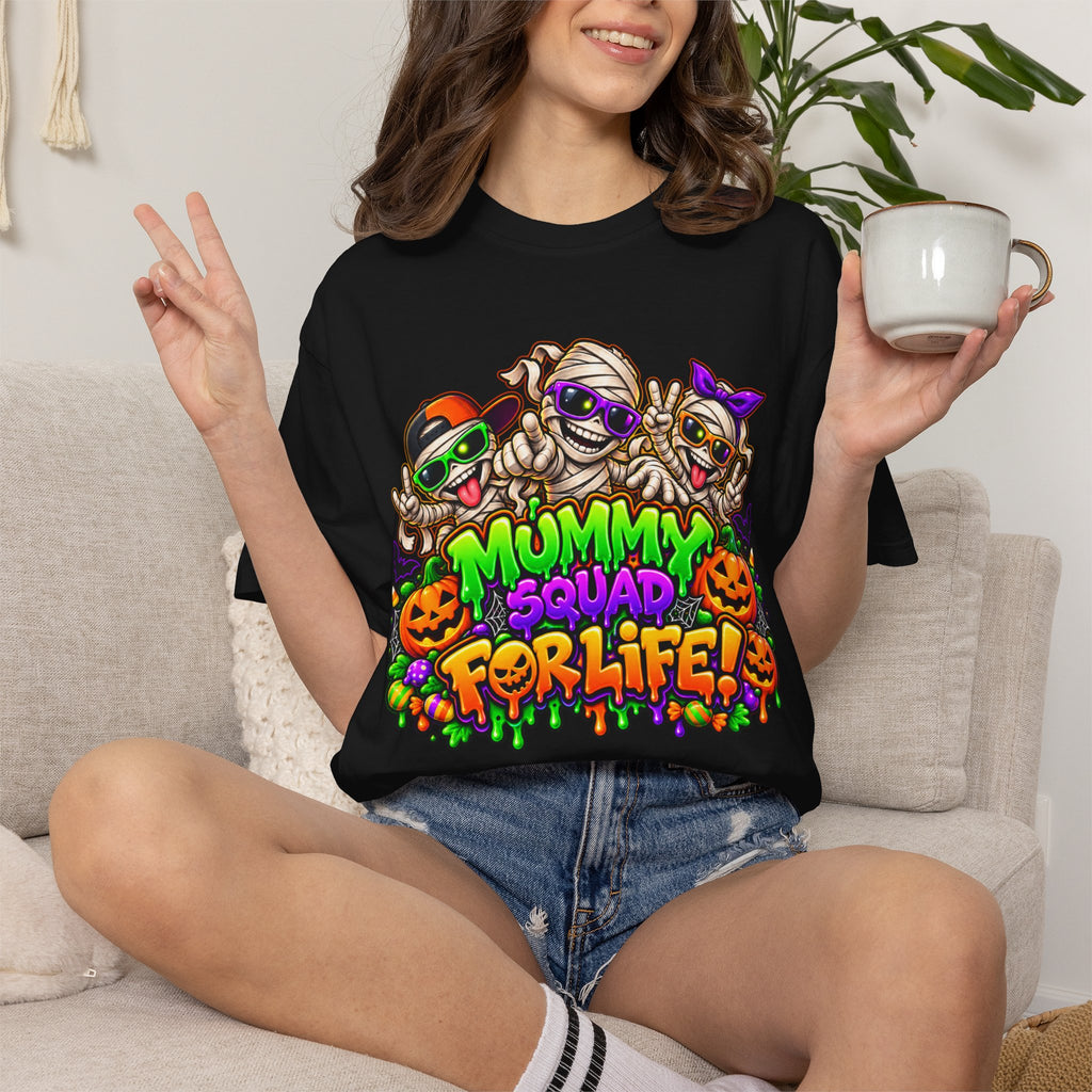 Mummy Squad For Life Halloween T-Shirt – Funny Colorful Mummy Graphic Tee