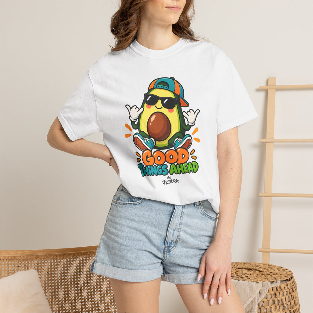 Good Things Ahead Avocado Graphic T-Shirt | Festora Everyday