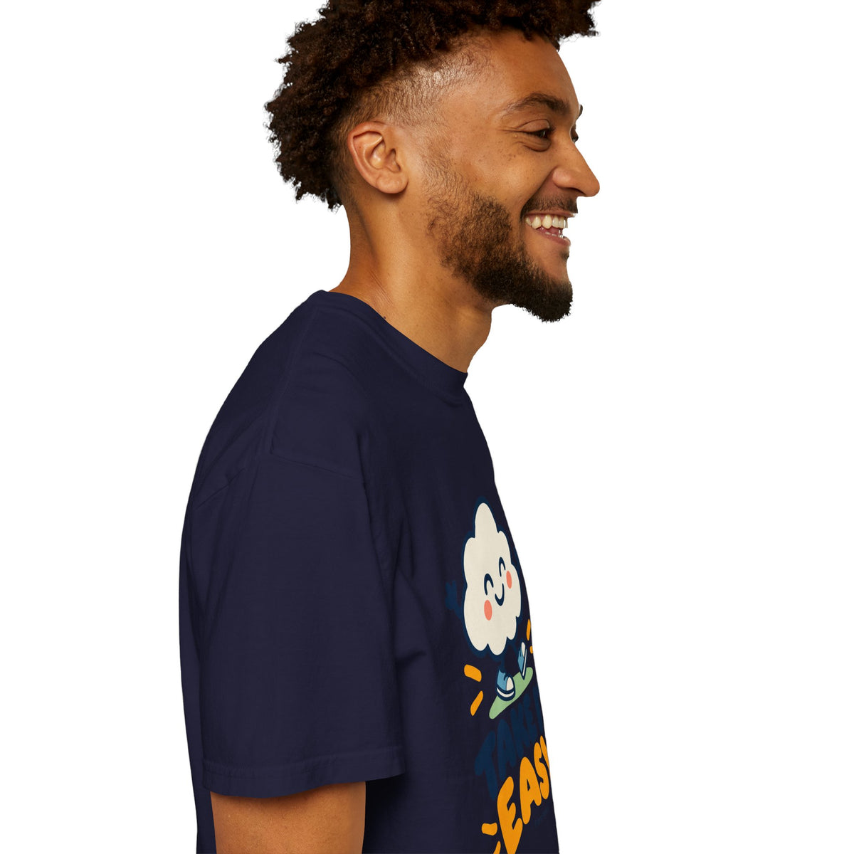 Take It Easy – Happy Cloud Graphic T-Shirt | Festora Everyday