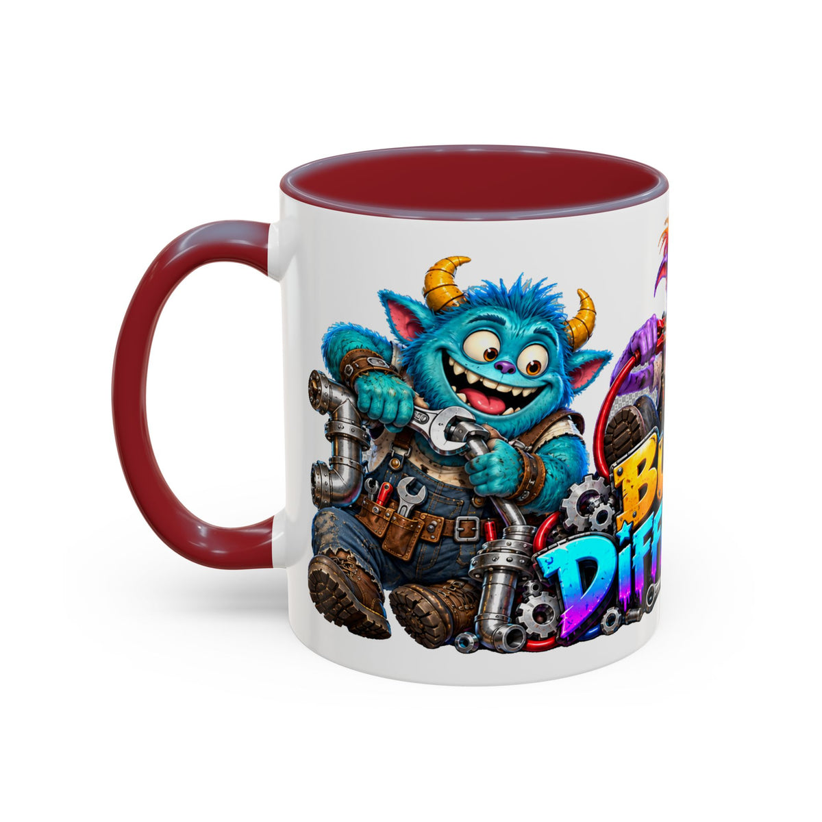 Built Different Monster Workshop Halloween White Mug