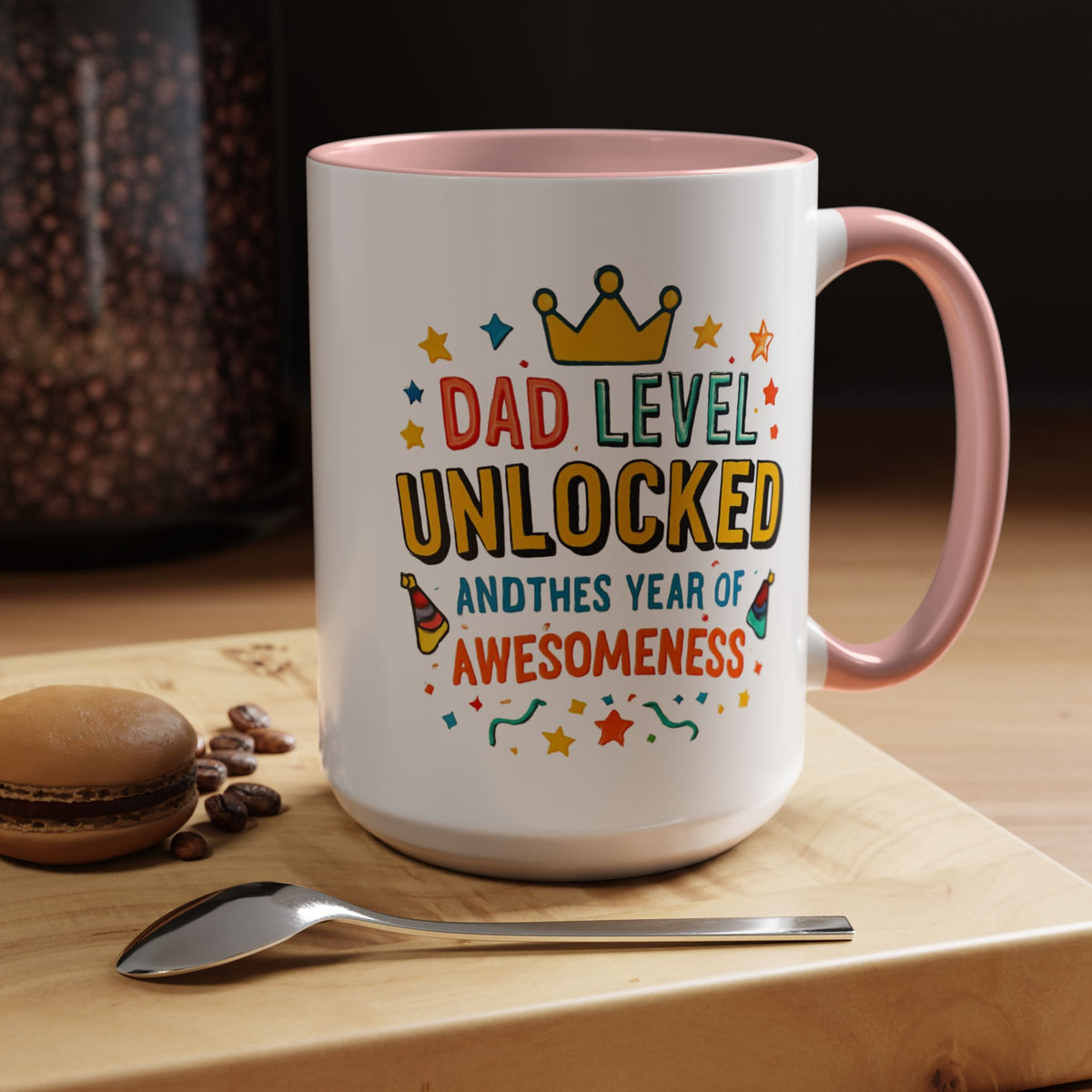 Dad Level Unlocked Coffee Mug – Funny Father’s Day 11/15oz Accent Mug