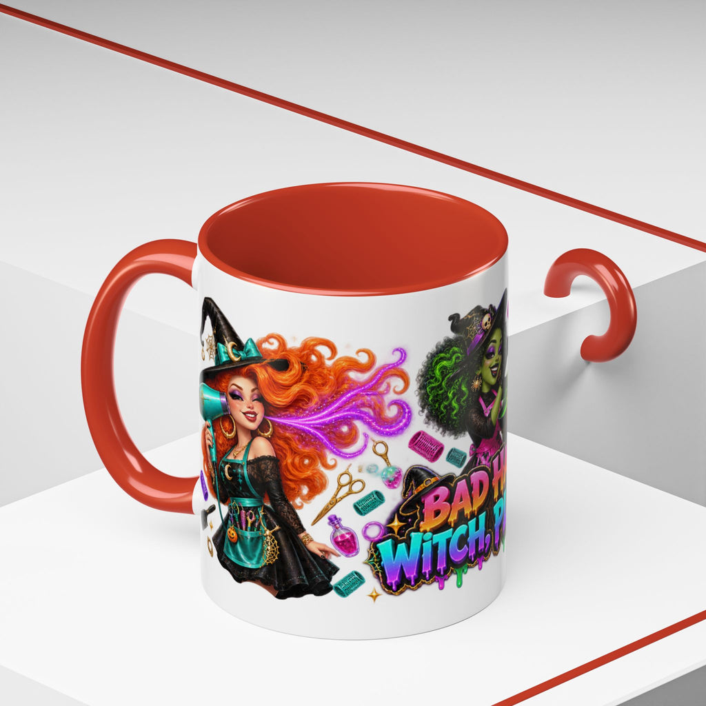 Bad Hair Witch Please Halloween Hairstylist White Mug