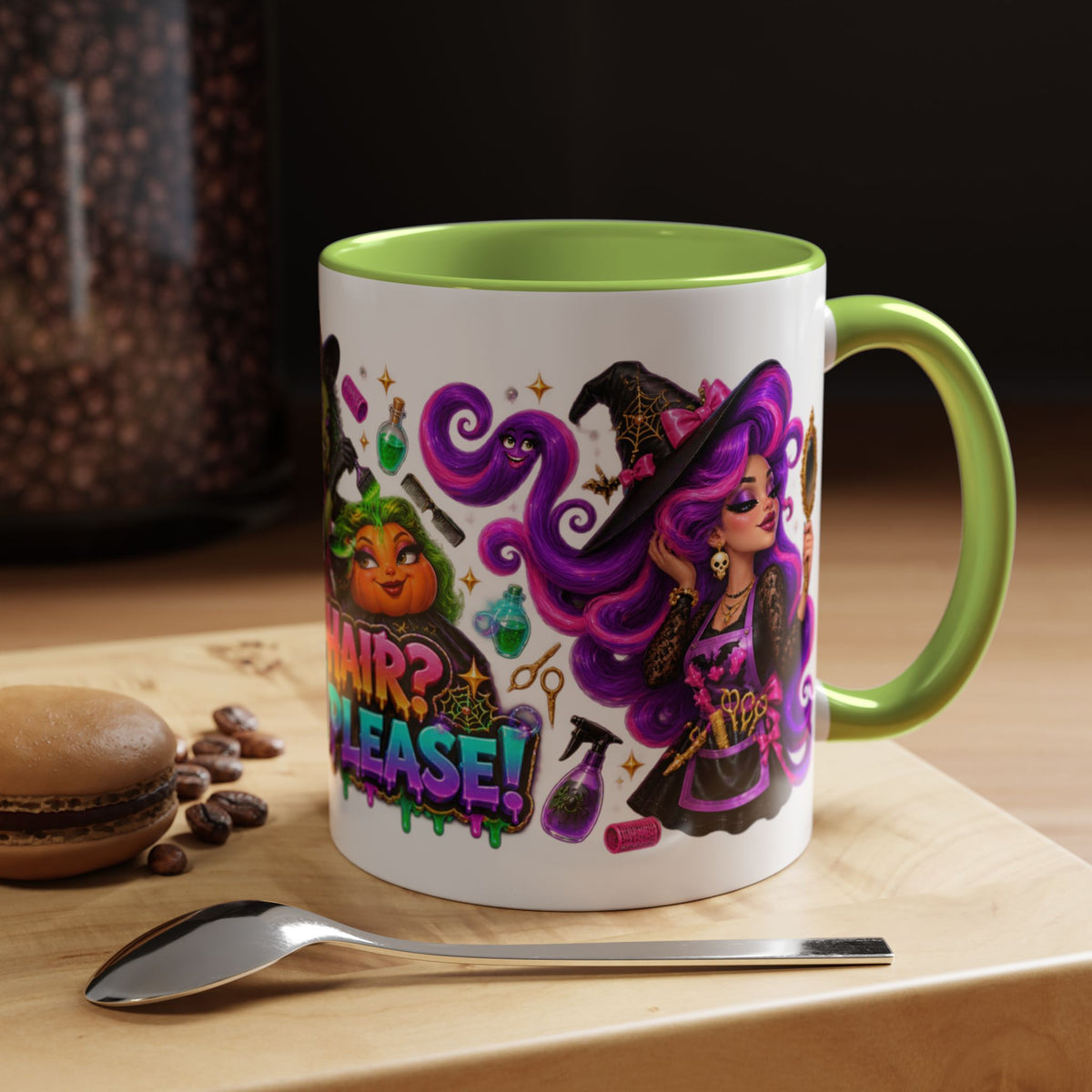 Bad Hair Witch Please Halloween Hairstylist White Mug
