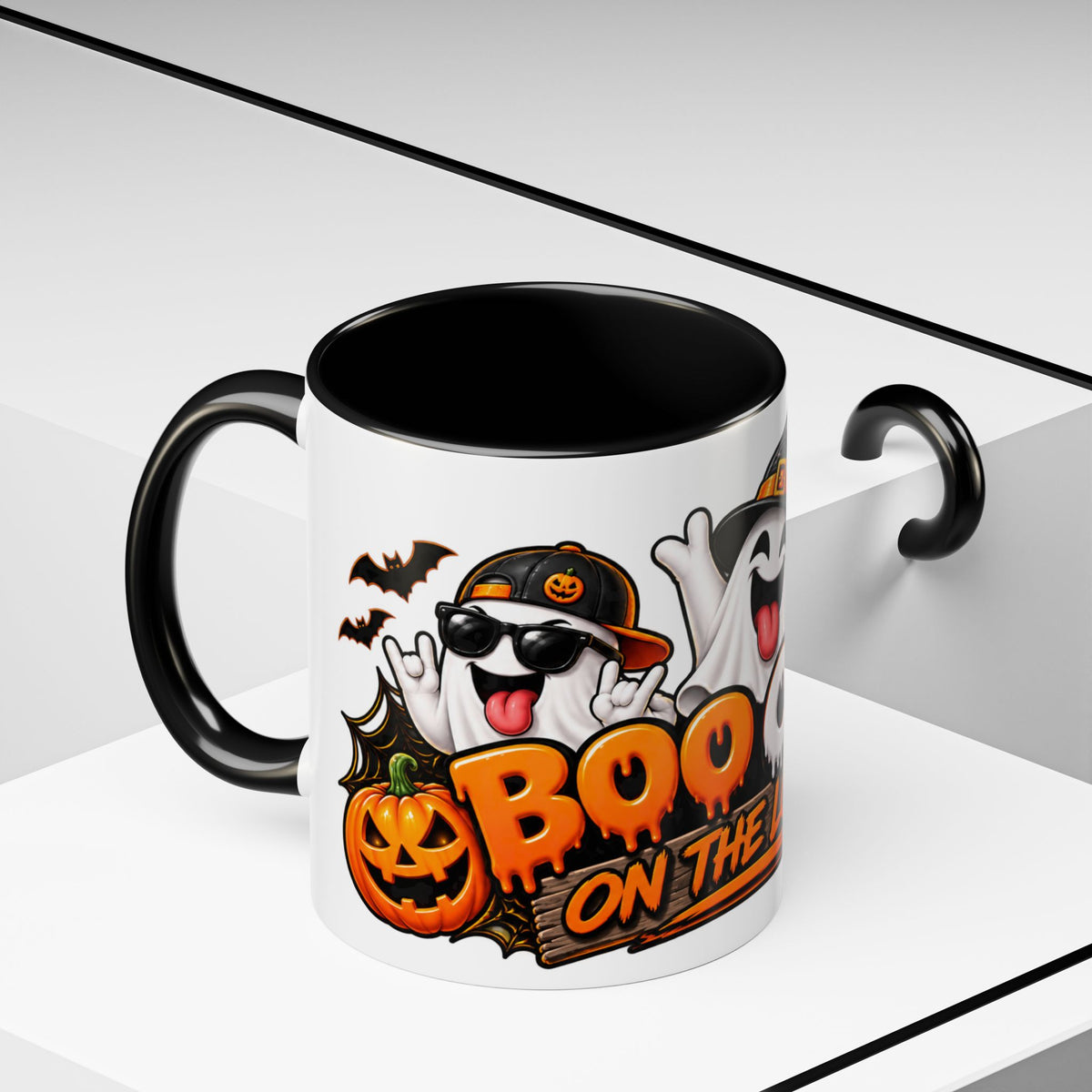 Boo Crew on the Loose Halloween White Mug – Funny Ghosts & Pumpkins